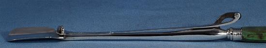 A late George III silver stilton scoop, possibly by John Jackson III, Length: 296mm